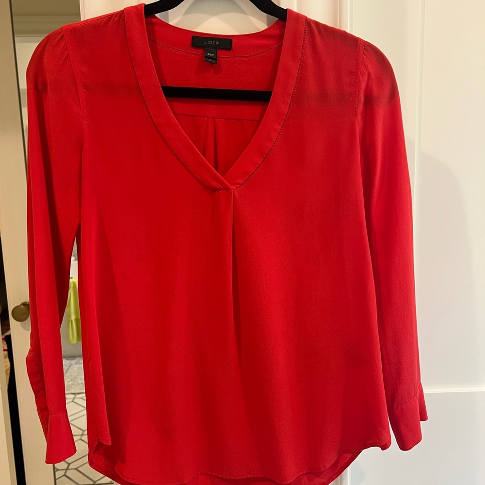 J. Crew Red Blouse Top